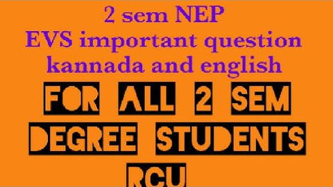 RCU 2 sem EVS important questions unit 3 kannada and english @EEdjoin 