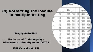 (8) Correcting p value in multiple testing