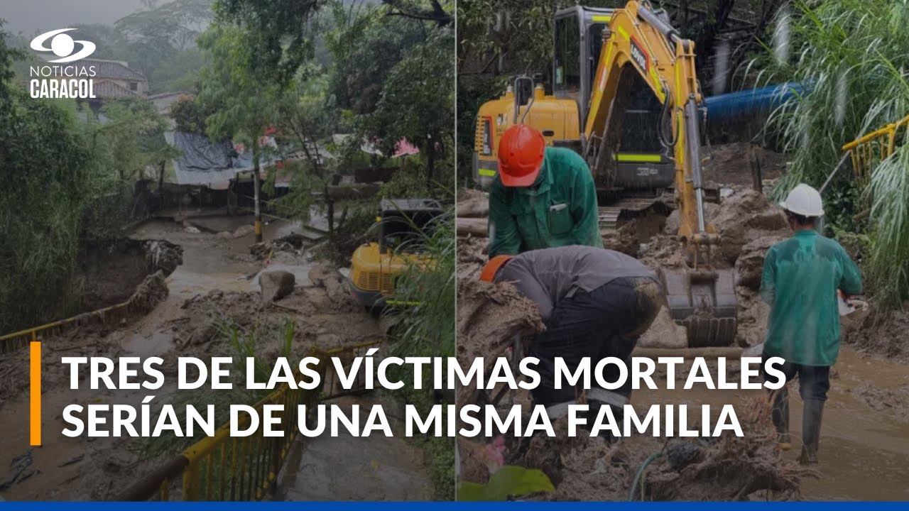 Emergencia en Sabaneta, Antioquia: deslizamiento de tierra por lluvias deja siete personas muertas