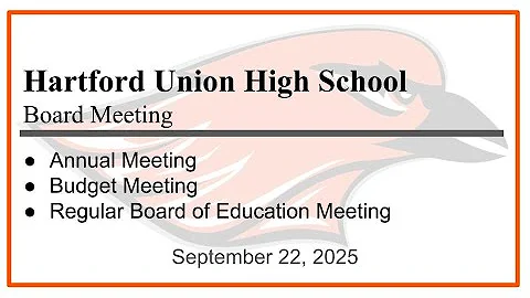 HUHS Board of Education Meeting & Annual Meeting- September 22, 2025