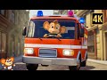 Wheels on the Fire Truck Animated Vehicle Video for Kids