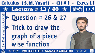 Question 26 and 27 Exercise 1.1 | Graph of a Function | Calculus by SM Yusuf || Lecture 13