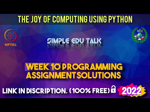 The Joy of Computing using python week 10 all 3 programming assignment answer with link of code
