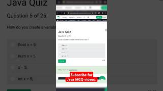 Java MCQ online test for beginners. #java #javaclass #programming 🔥