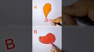 Chicken Vs. Red Meat Coloring #drawing #challenge #vs #art #meat #chicken #kfc #legpiece #fry #food