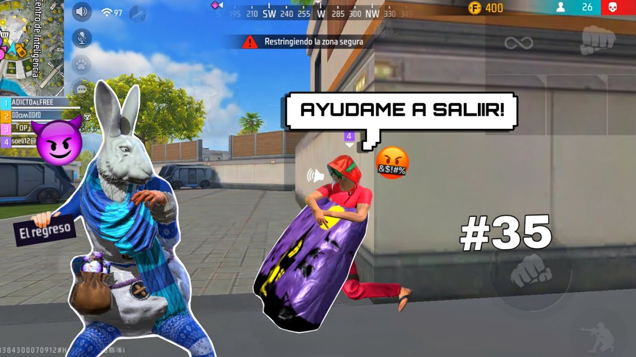 Poniendo PARED GLOO a JUGADORES en FREE FIRE #35 (No pueden salir) 😆