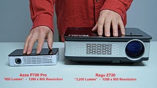 Projector Comparison: Aaxa P700 Pro vs Ragu Z720 budget projector (side by side review)