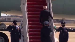 President Biden falls down walking up steps of Air Force One