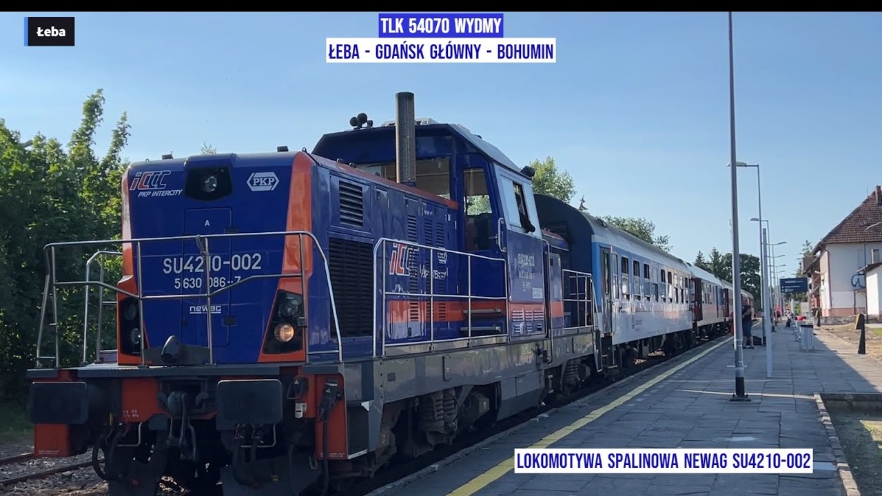 Pociąg  Vlak TLK 54070 WYDMY Łeba - Gdańsk Główny - Bohumin  České Dráhy Część 1 Tanie Kolejowanie