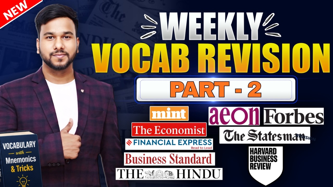 ✅ Weekly Vocab Revision 2026 | Part 2 | The Hindu Editorial Vocab Tricks & Mnemonics | Varun Chitra
