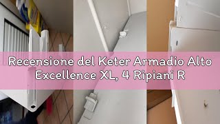 Recensione del Keter Armadio Alto Excellence XL, 4 Ripiani Regolabili, Beige/Tortora, 89x54x182 H Cm