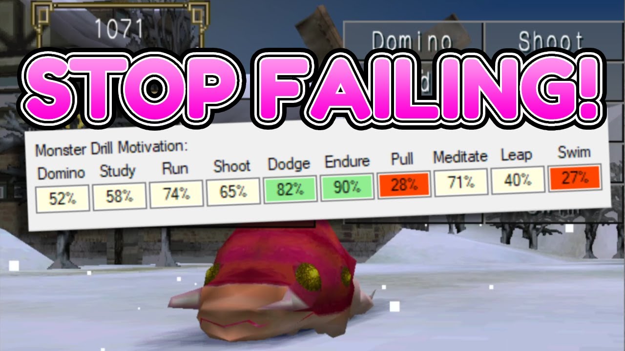 How to stop your monster from failing drills - Monster Rancher 2DX