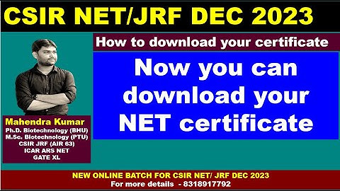 #how to download your csir net certificate 2023#download your csir net certificate