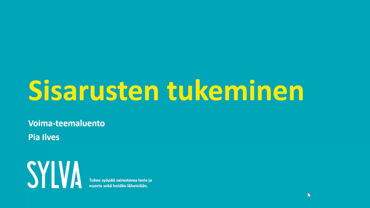 Luento: Syöpään sairastuneen lapsen sisarusten tukeminen