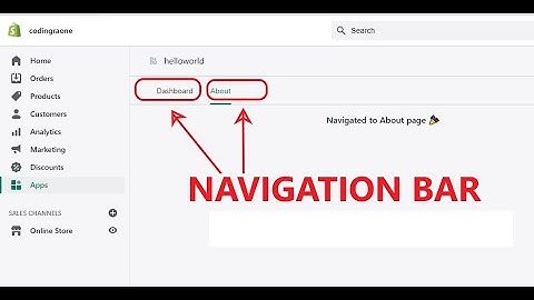 How to Create Navigation Bar in Shopify Node App.