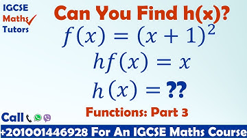 IGCSE Maths Tutors: Functions Part 3: Inverse Function. Solving Question 23 c Paper 3H Jan 2018