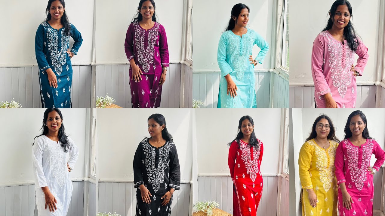 Chikkankari kurtis @ rs.630/- | daily wear -|pure cotton kurtis
