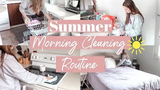 SUMMER MORNING CLEANING ROUTINE | SAHM CLEANING MOTIVATION 2020
