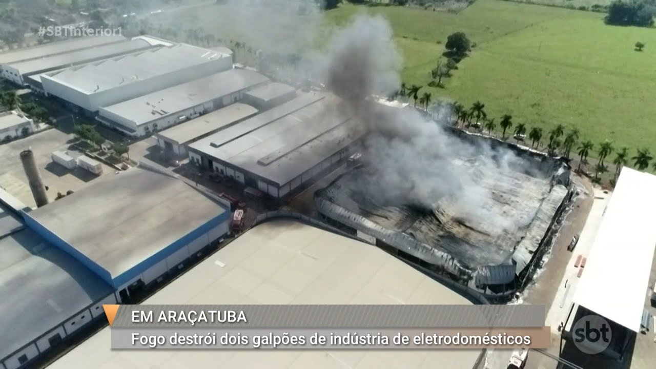 Incêndio atinge fábrica de eletrodomésticos em Araçatuba