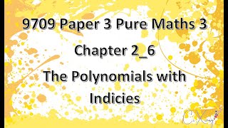 9709 Paper 3 Pure Mathematics 3 Chp2 Logarithmic and exponential functions [6]