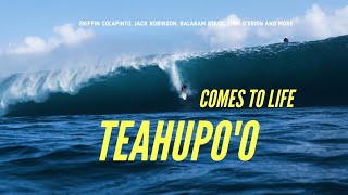 Pumping Teahupo'o  WORLDS BEST SURFERS & OLYMPIANS WARMING UP!