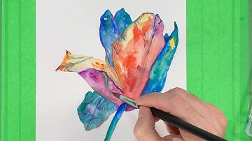 WATERCOLOR PAINTING TIME LAPSE | Rainbow Tulip