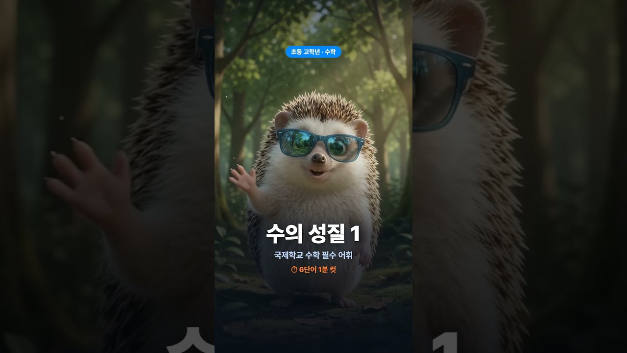 고도치와 함께 배워보는 국제학교 어휘 - 초등고학년 수학 수의성질 1번