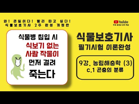 [NEW 보호기사, 9강] 2과목, 농림해충학 (3) - 곤충의 분류