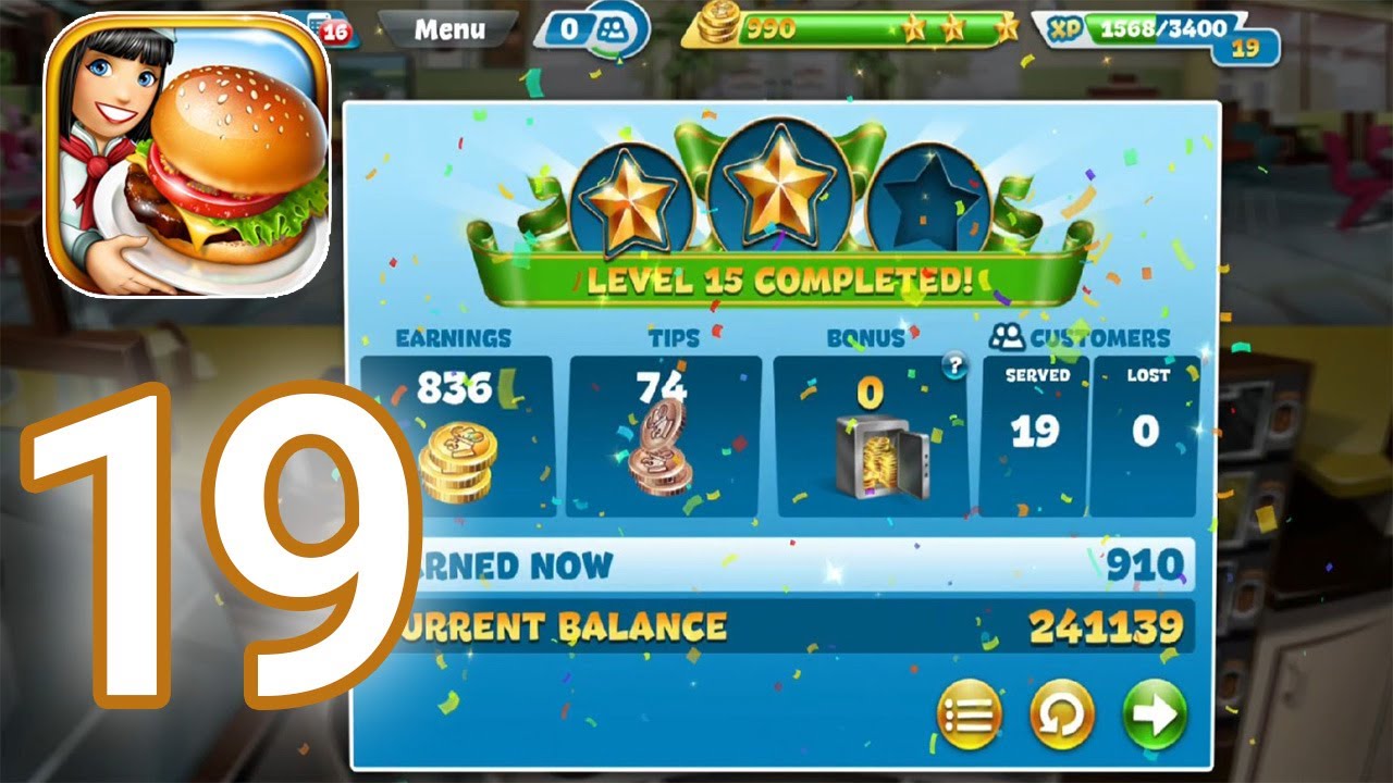 Cooking Fever - Gameplay Walkthrough Part 19 - Bakery Level 11 - 15 Completed (iOS, Android)