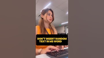 Insert Random Text in Microsoft Word 🤫🔥#word #tutorial