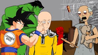 Granny The Horror Game Animation Compilation Goku Saitama Thor Deadpool Vs Scary Granny