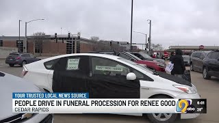 Dozens drive in funeral procession in memory of Renee Good, woman shot and killed by ICE