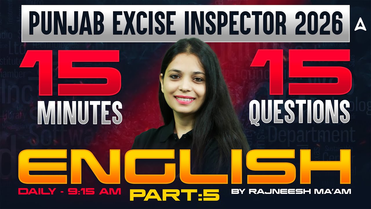 PSSSB Excise Inspector Classes | Excise Inspector English Important Questions | By Rajneesh Mam #5