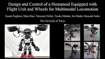 Design and Control of a Humanoid Equipped with Flight Unit and Wheels for Multimodal Locomotion