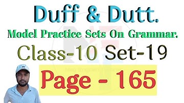 Model Practice Sets On Grammar Solved. | Duff & Dutt 2024 Model Grammar Set 19 Solution.@NipakNag