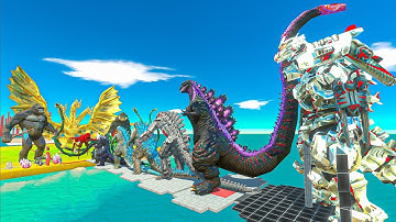 EVOLUTION of MECHAGODZILLA KIRYU Size Comparison VS Team KONG + GHIDORAH + BIOLLANTE + TITANUS RED