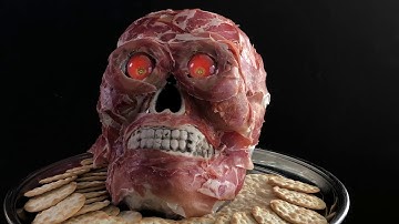 Meat Skull Centerpiece w Eyes @adafruit @johnedgarpark #adafruit # Halloween