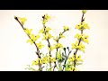 Forsythia ФОРЗИЦИЯ ИЗ БИСЕРА ДЛЯ НАЧИНАЮЩИХ МК от Koshka2015 - цветы из бисера,  БИСЕРОПЛЕТЕНИЕ, DIY