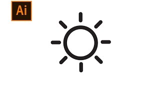 Draw Brightness icon in Adobe Illustrator CC 2017
