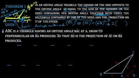 Theorem (Class 10) Projection of  a side of a Triangle(Part-1)