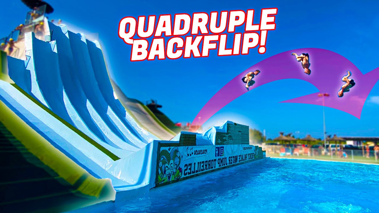 INSANITY OF MEGA WATER RAMPS! *QUAD FLIPS* - YouTube