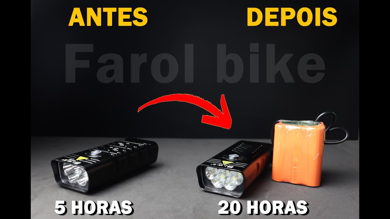 Tutorial - Como Triplicar a autonomia da Bateria do seu Farol Bike - TioChicoShop