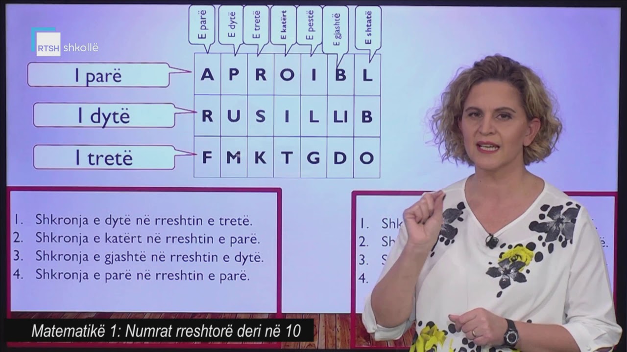 Matematikë 1 - Numrat rreshtorë deri në 10