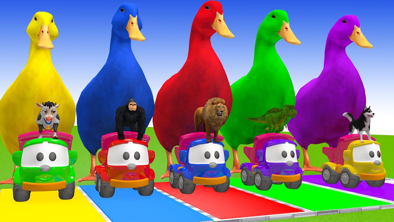 Long Slide Game With Cow Elephant Gorilla Hippopotamus Tiger 3d Animal Game Funny 3d Animals