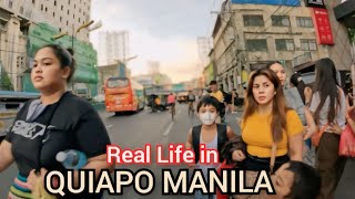 Real Life in Quiapo Manila Philippines  Walking Tour