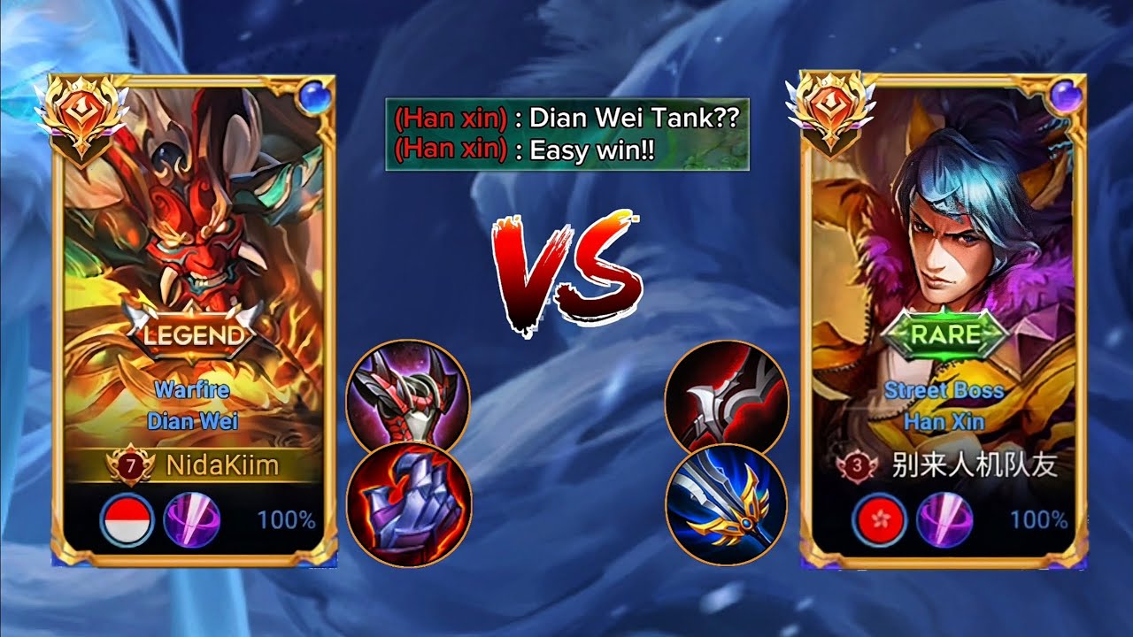 DIAN WEI VS TOP ASIA HAN XIN (WHO WILL WIN?) | TOP CHINA DIAN WEI BEST BUILD! - HONOR OF KINGS