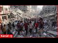 Residents return to site of Israeli strike on the central Gaza town of Zawaida
