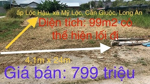 16. Đã bán 99m2 ( 4,1m x 24m ) đất thổ ấp Lộc Hậu, Mỹ Lộc, Cần Giuộc, Long An. Giá bán: 799 triệu.