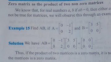 chapter 3 ,||zero matrix as the product of two non zero matrices|Example 15||ncert maths,#N.s study
