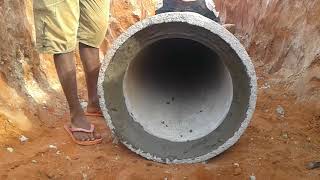 Hume pipe colar fixing simple method 450mm dia pipe